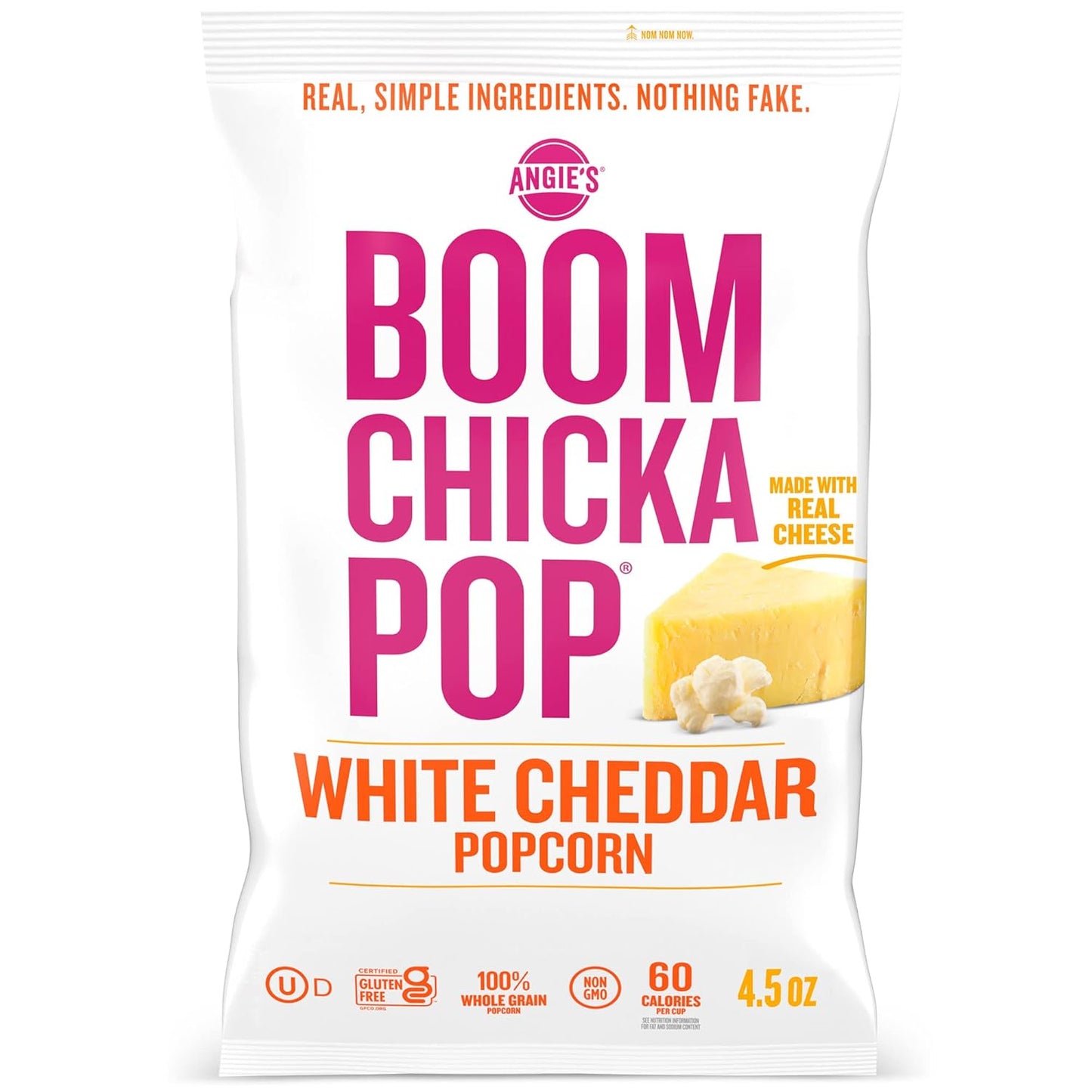 Angie's Boom Chicka Pop White Cheddar Popcorn, Case of 12, 4.5 oz. Each