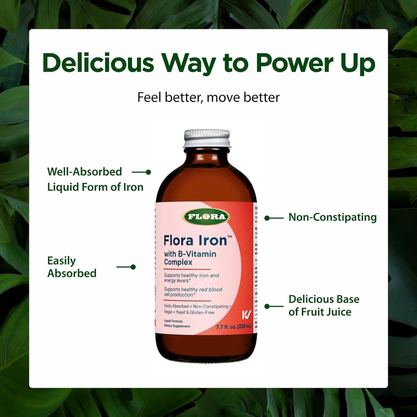 Flora Iron with B-Vitamin Supplement - 7.7 Oz
