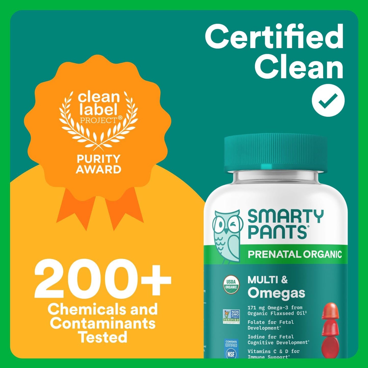 Smartypants Prenatal Gummy Multivitamin - Iron Free, DHA & Folate - 120 Count