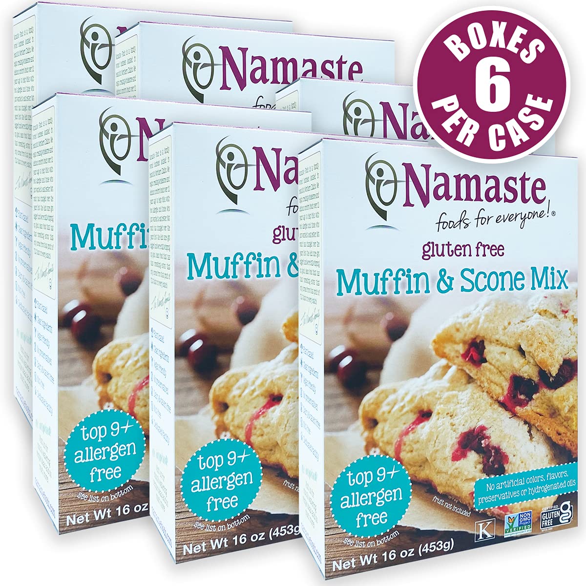 Namaste Foods Gluten-Free Muffin & Scone Mix, 16 Oz. (Pack of 6)