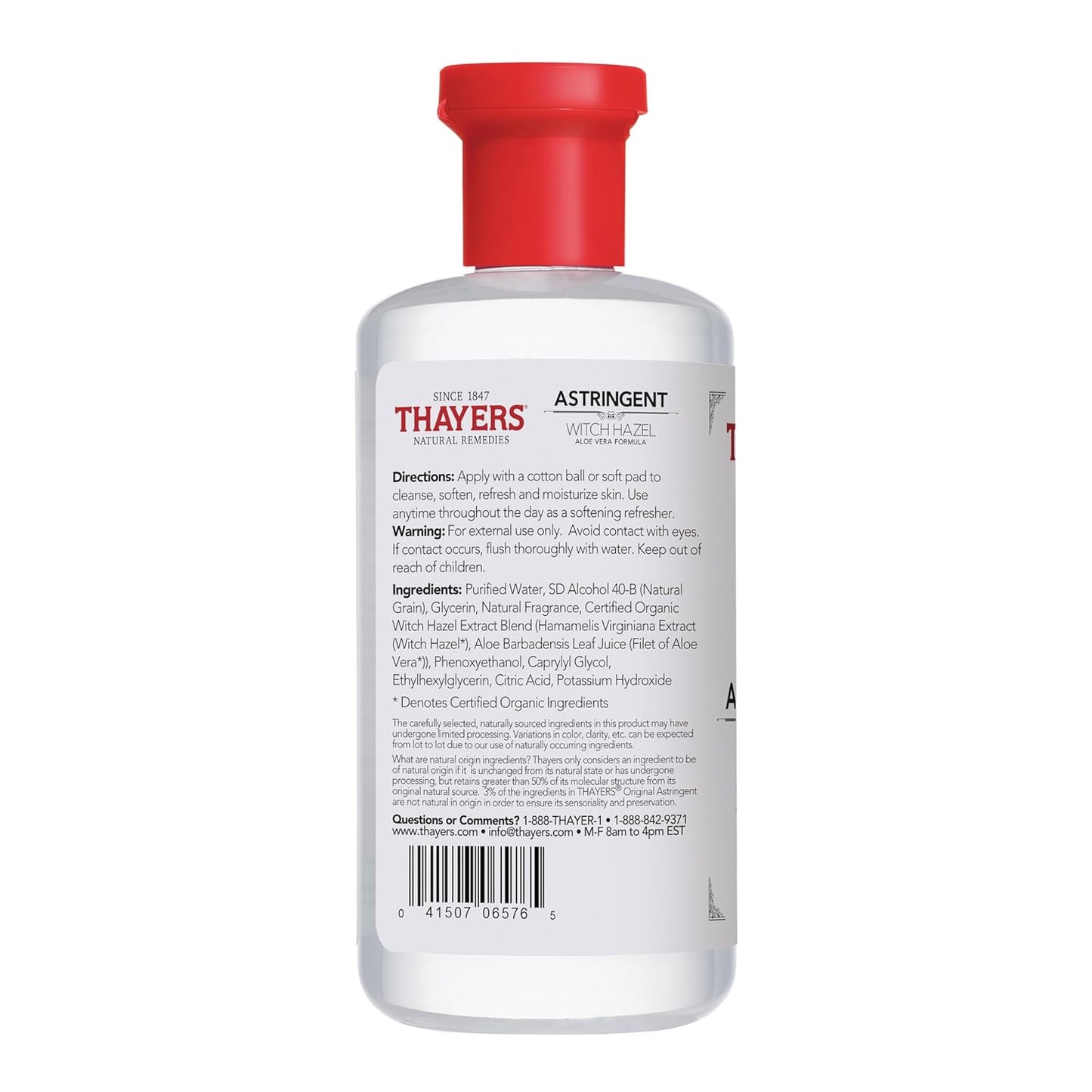 Thayers Witch Hazel with Aloe Vera: 12 Fl Oz, Alcohol-Free, Hydrating, and Calming