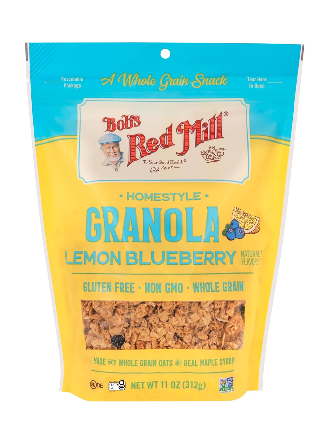Bob's Red Mill Organic Lemon Blueberry Granola, Case of 6, 11 oz Bags