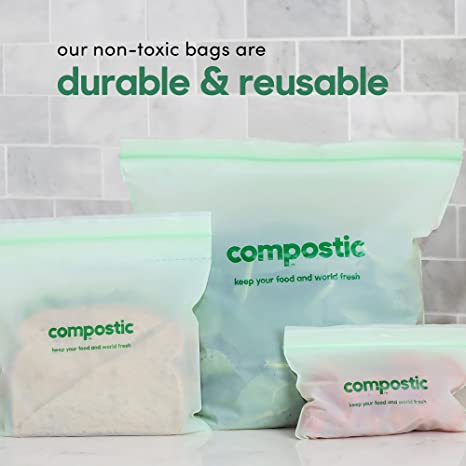 Compostic Gallon Bags Resealable - 10 Ct, Case of 12