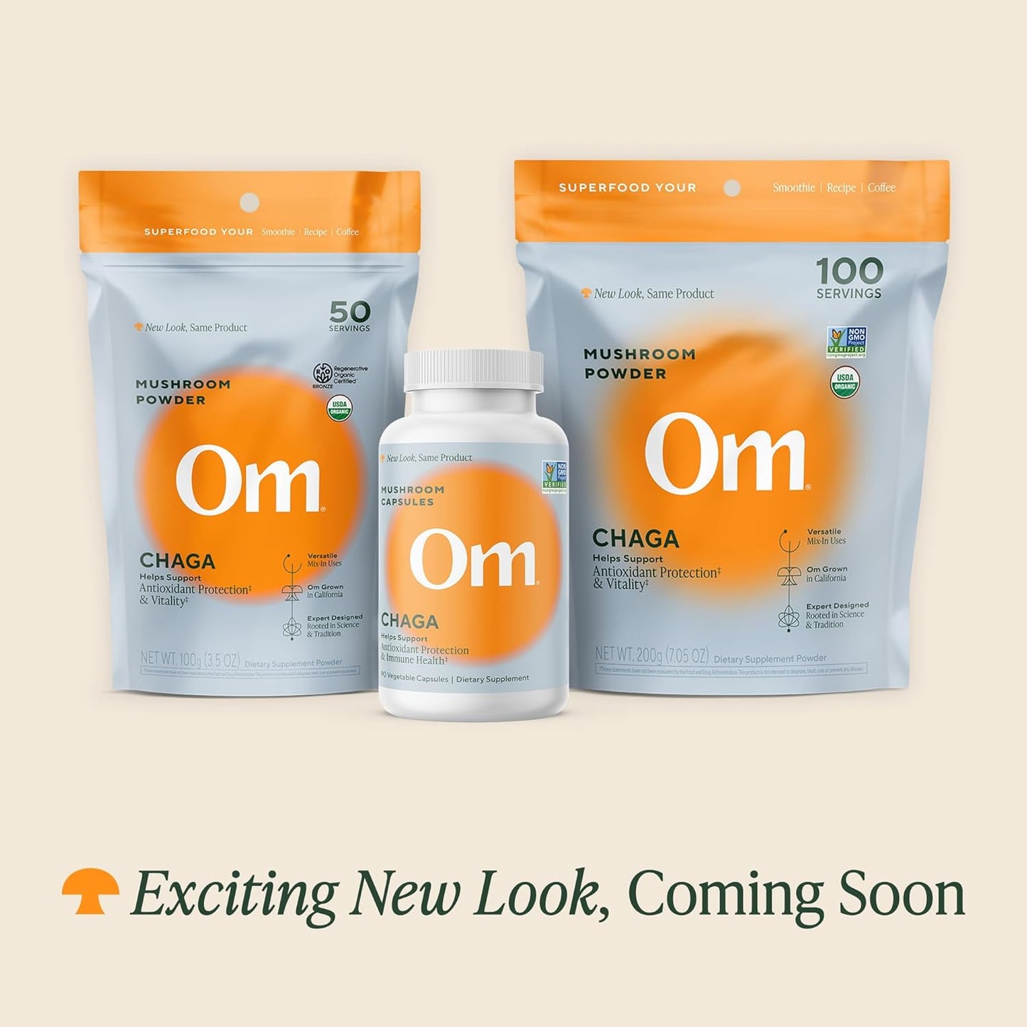 Om Mushroom Superfood Chaga Mushroom Capsules, 90 ct.