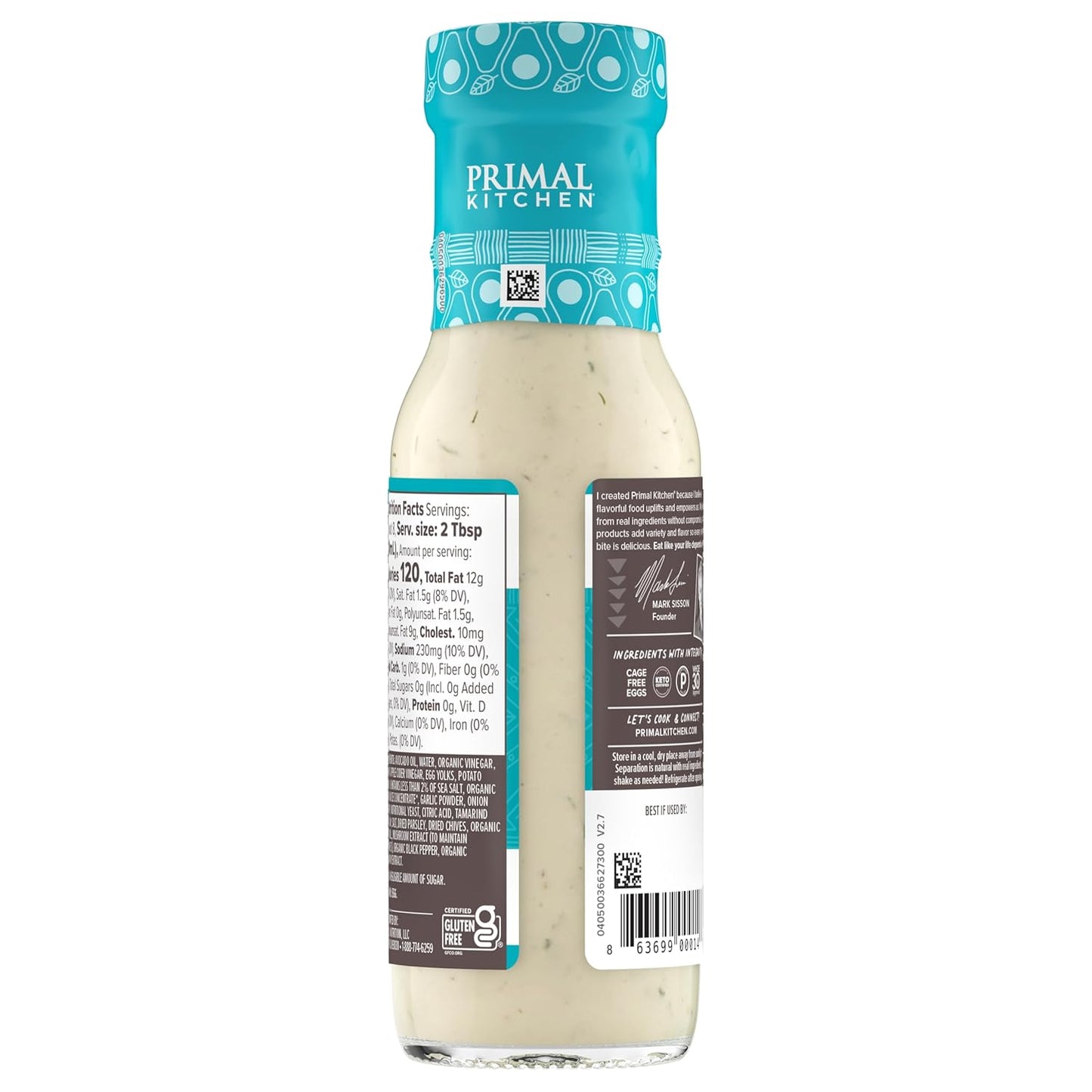 Primal Kitchen Ranch Dressing - (Pack of 6) - 8 fl oz - Paleo & Keto Friendly