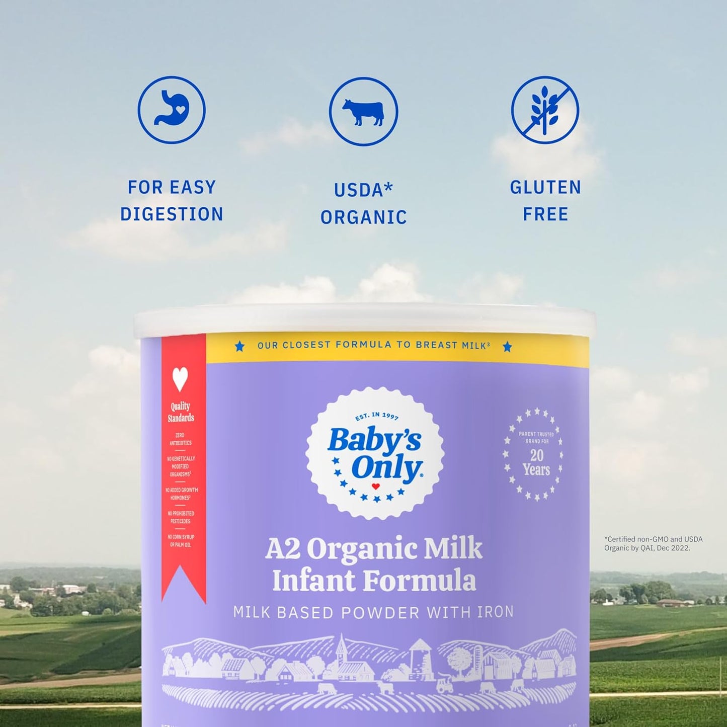 Bulk Pack of 6, Baby's Only Organic Gentle Infant Formula with Iron (21 oz)