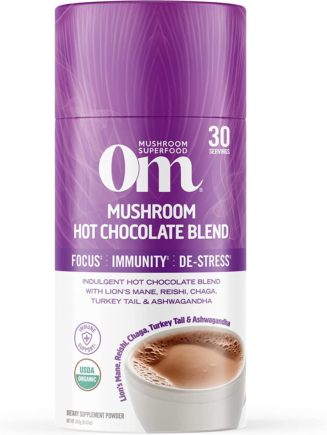 Om Mushroom Superfood Hot Chocolate Blend, 8.47 oz