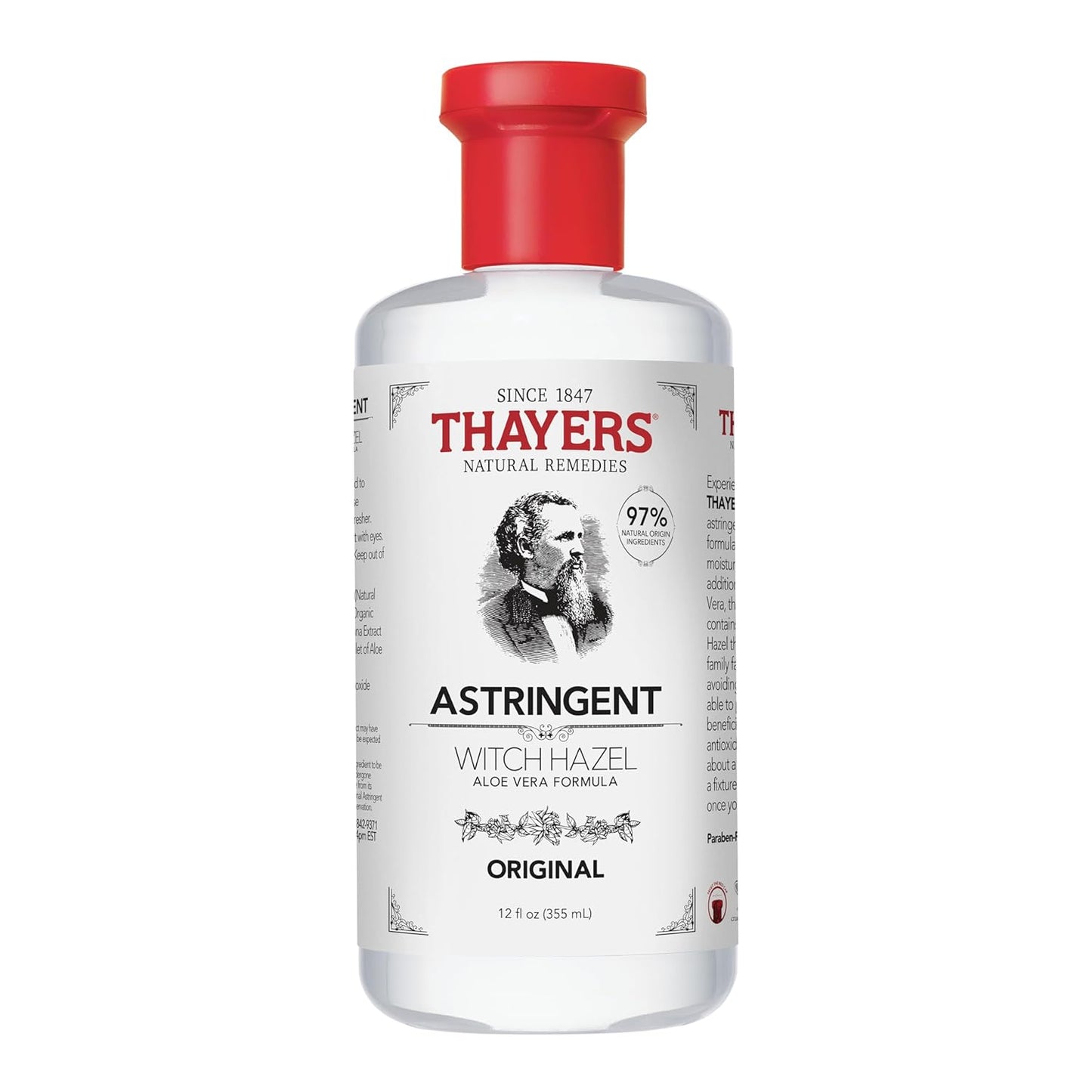 Thayers Witch Hazel with Aloe Vera: 12 Fl Oz, Alcohol-Free, Hydrating, and Calming