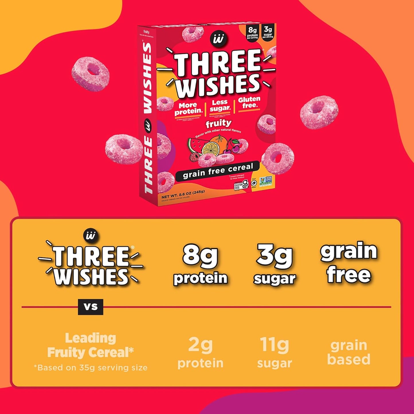 Three Wishes Fruity Gluten-Free Cereal (6-Pack, 8.6 Oz)