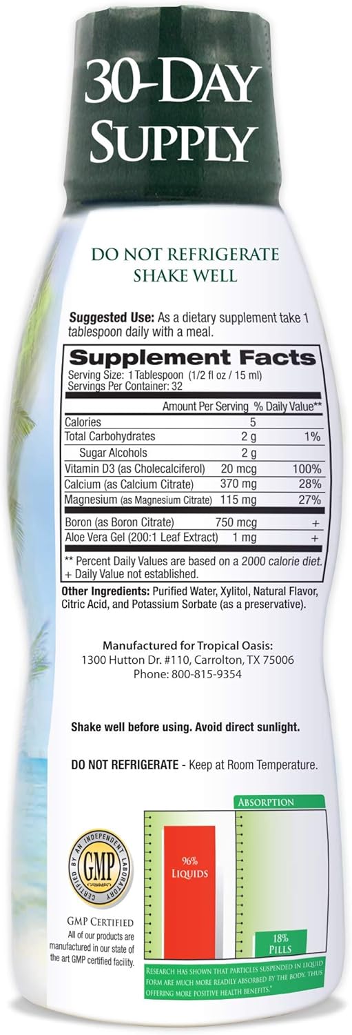 Tropical Oasis Liquid Calcium & Magnesium, Orange Flavor, 16 Fl. Oz.