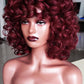 Short Curly Bob Wig Human Hair with Bangs - Glueless Funmi Curly Wig, Brazilian Remy Hair, Ready to Go