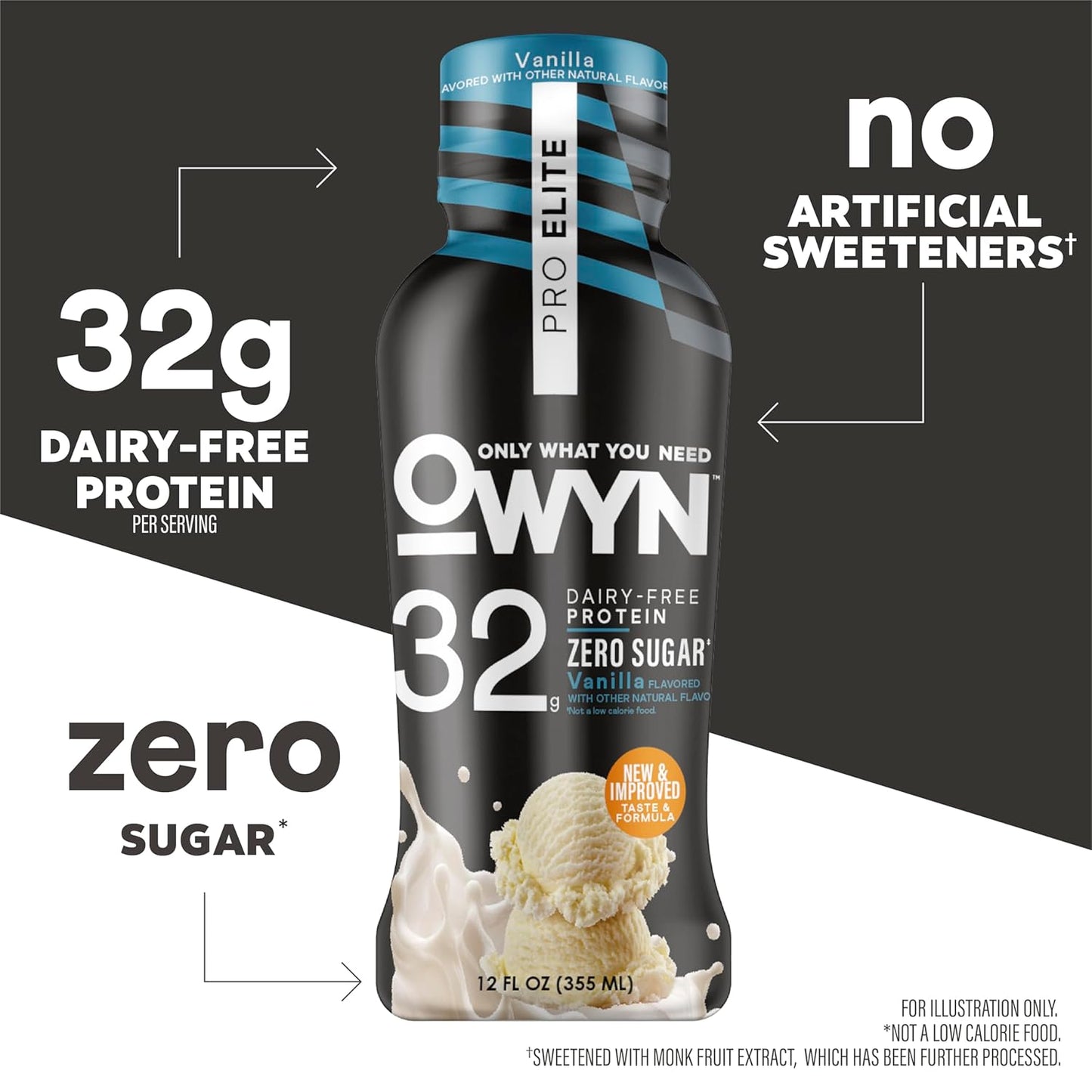 OWYN Plnt Protein Drink, Vanilla Elite, 12 Fl. Oz. (Case of 12)