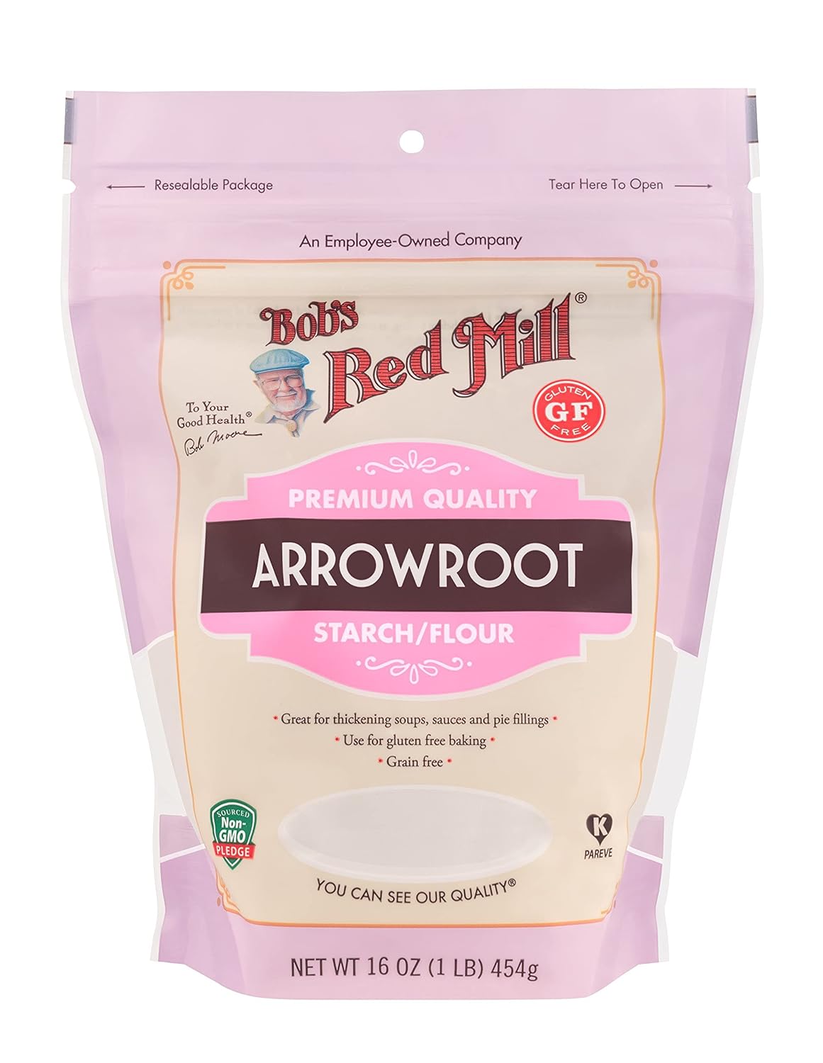 Bob's Red Mill Arrowroot Starch, Gluten-Free Thickener, Case of 4 (16 oz)