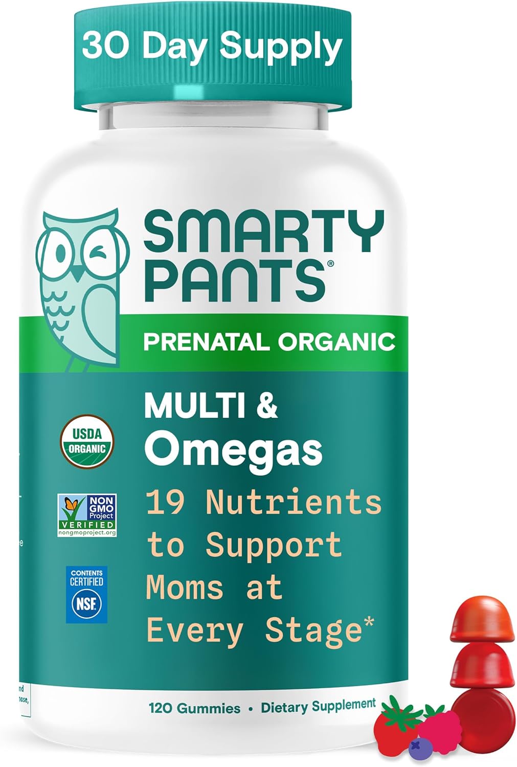 Smartypants Prenatal Gummy Multivitamin - Iron Free, DHA & Folate - 120 Count