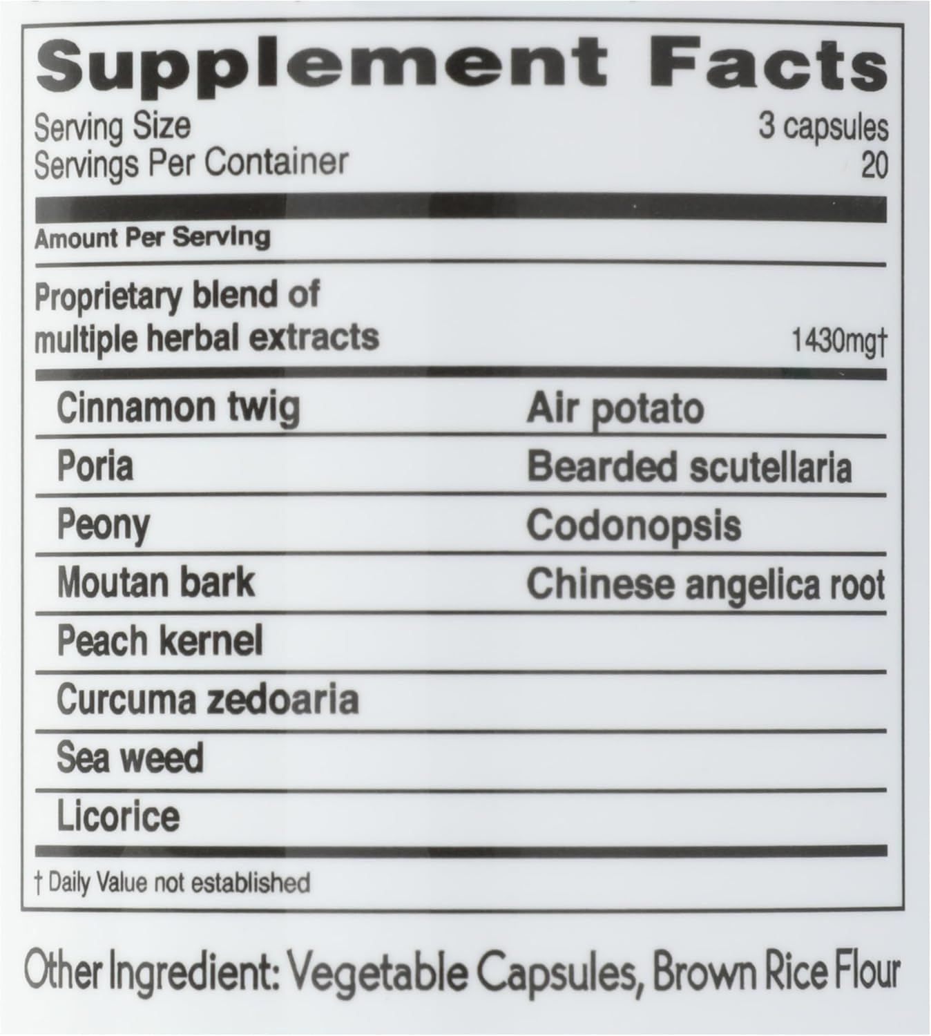 Balanceuticals Ovary & Uterus Clean, 60 Capsules, 500 mg