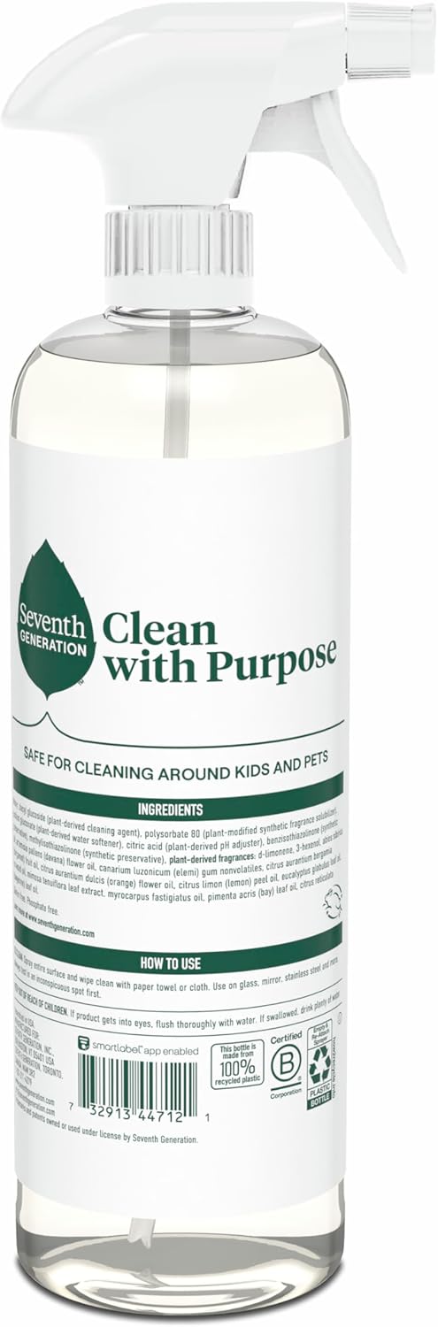 Seventh Generation Glass Cleaner, Pack of 8, 23 Fl. Oz. Bottles