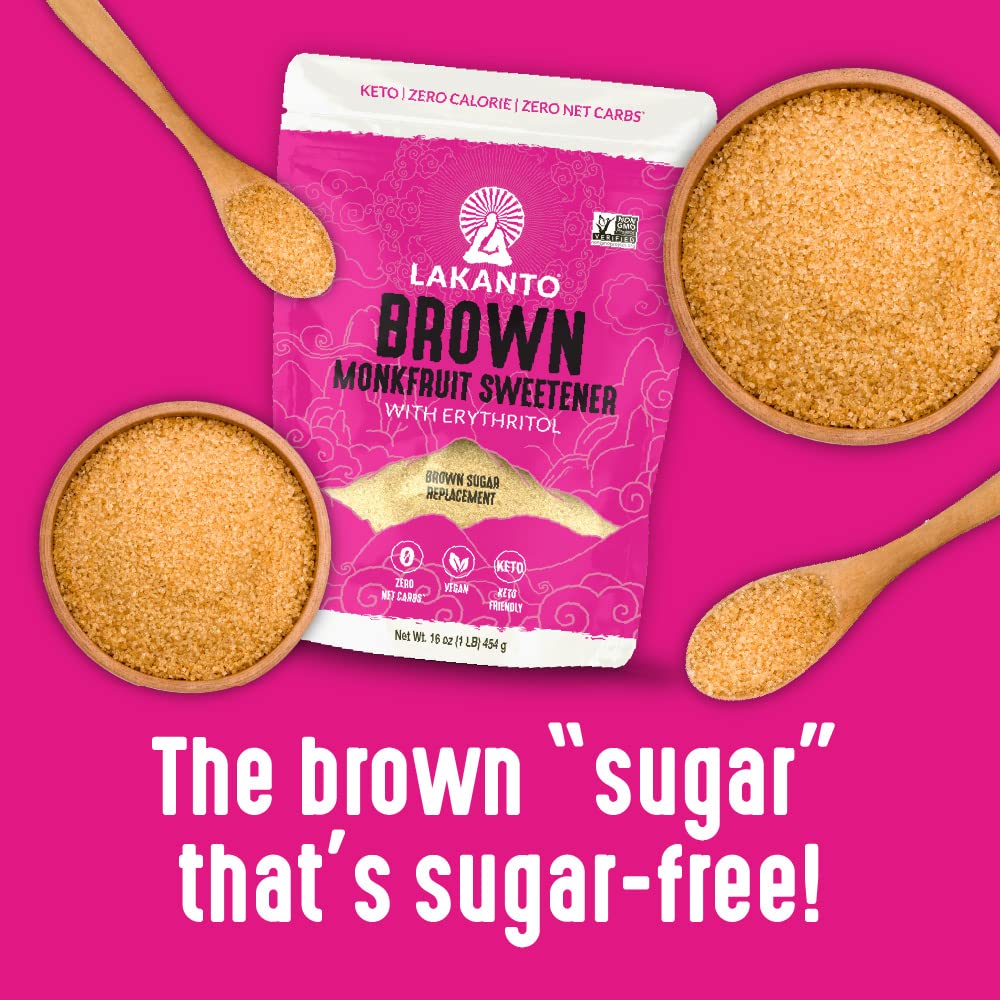 Lakanto Monkfruit Sweetener, Brown, 16 oz., Pack of 8
