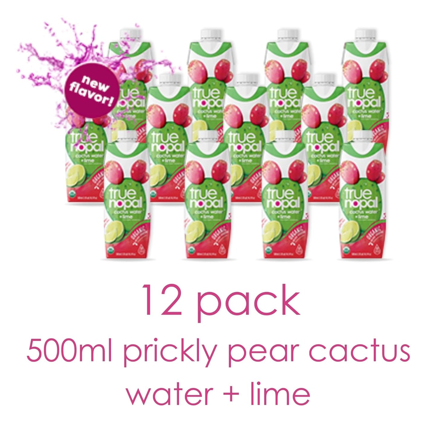 True Nopal Cactus Water - Prickly Pear - 12 Pack - 16.9 Fl Oz Each