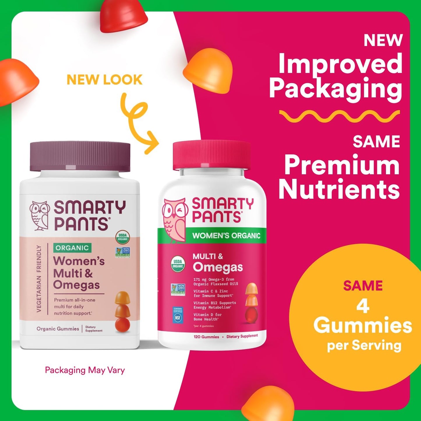 SmartyPants Women's Complete Daily Multivitamin & Omega Gummies, 120 Count
