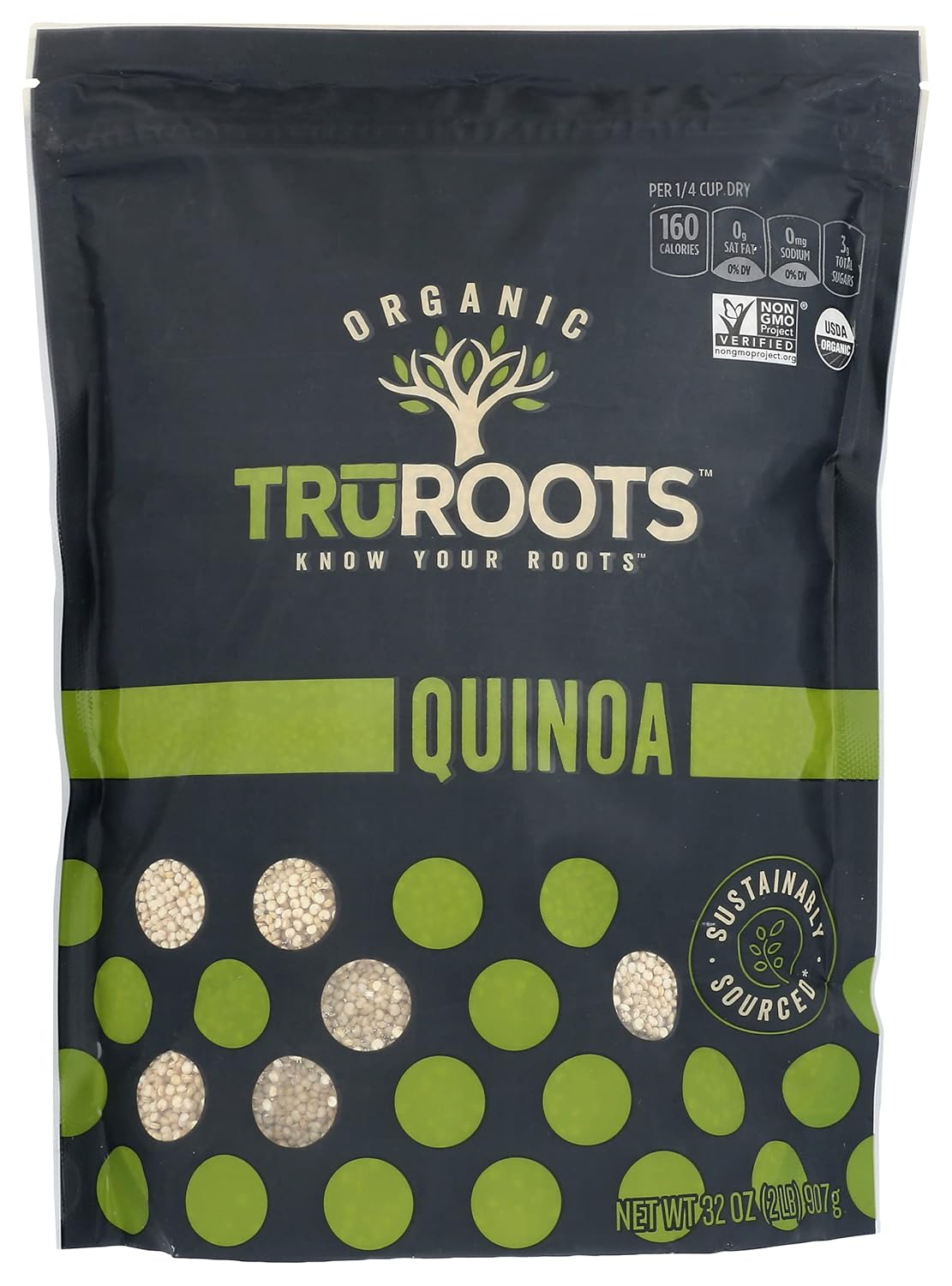 Truroots Organic Whole Grain Quinoa, 32 Oz Bags, Pack of 6