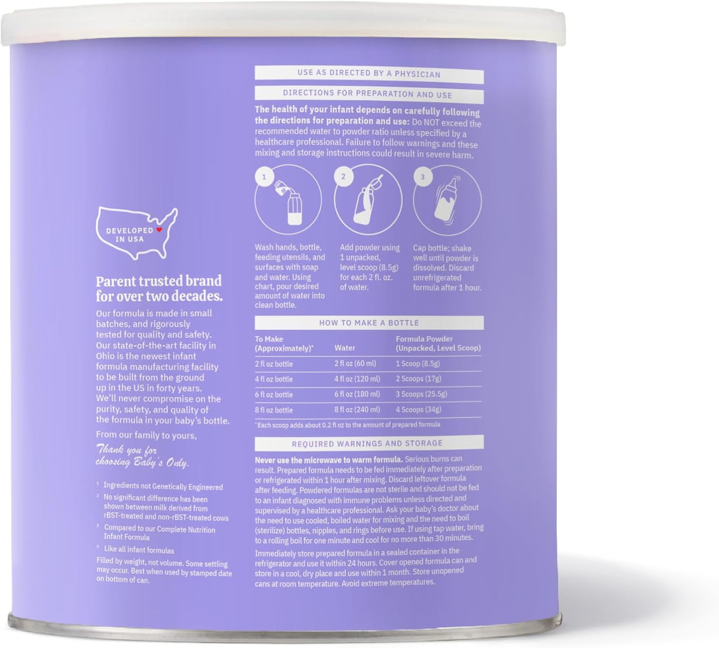 Bulk Pack of 6, Baby's Only Organic Gentle Infant Formula with Iron (21 oz)