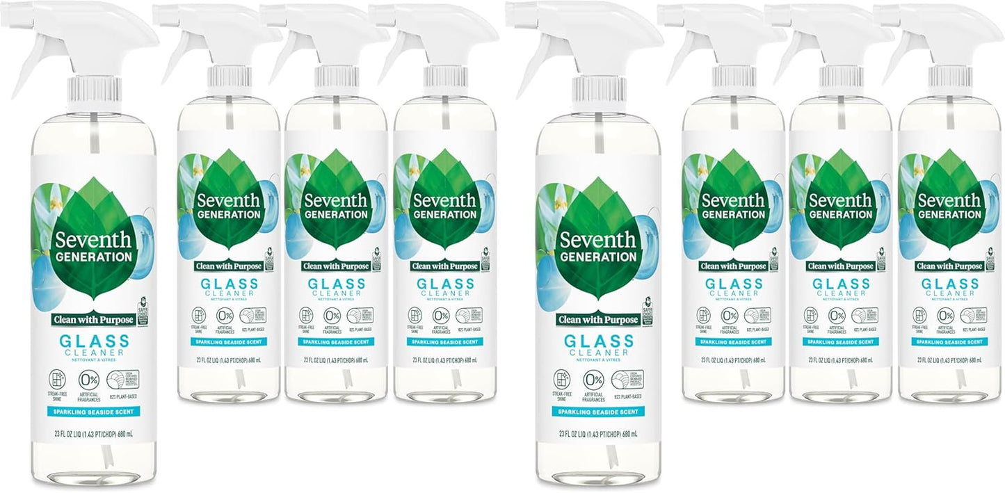 Seventh Generation Glass Cleaner, Pack of 8, 23 Fl. Oz. Bottles