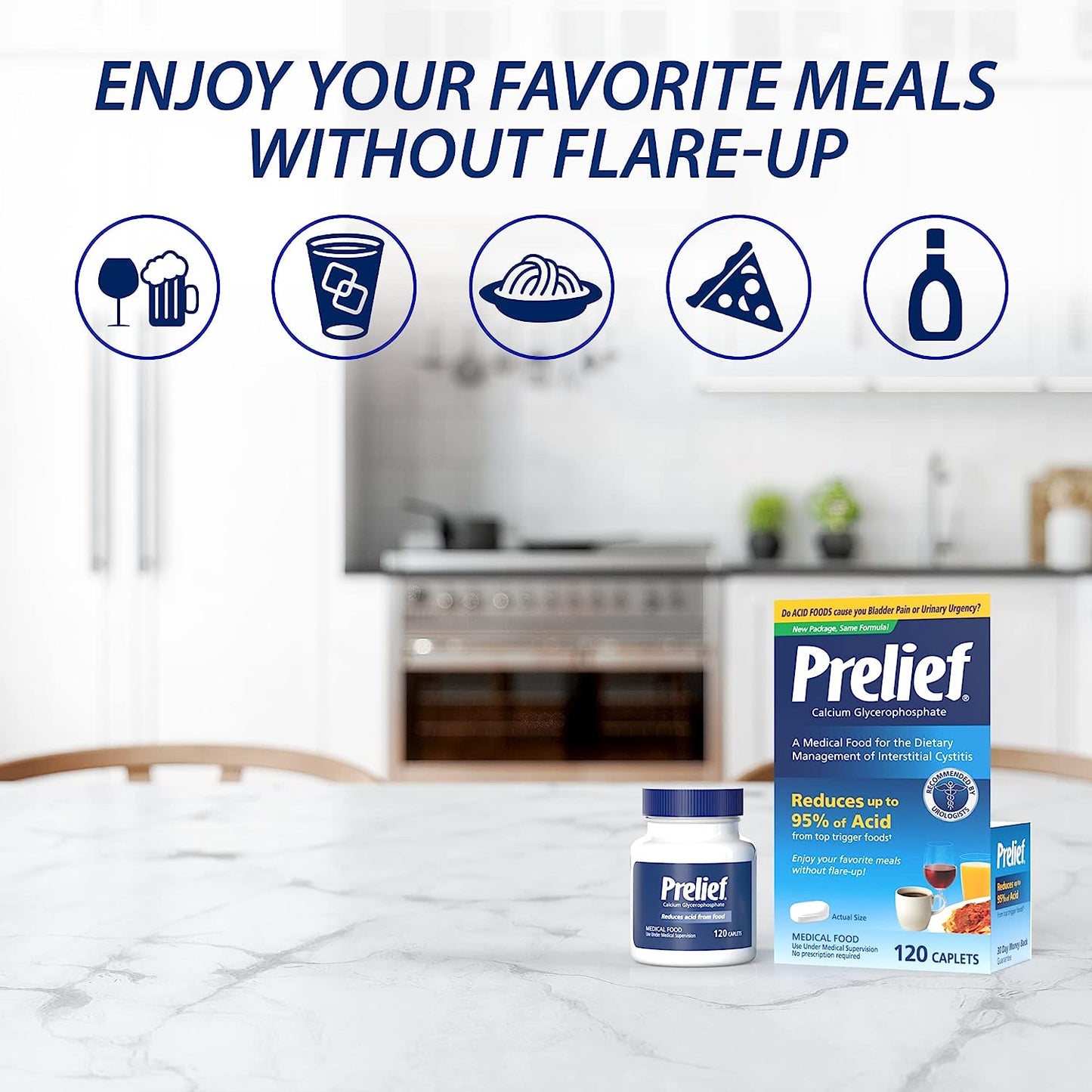 Prelief Dietary Supplement - 120 Easy-Swallow Capsules for Occasional Bladder Discomfort