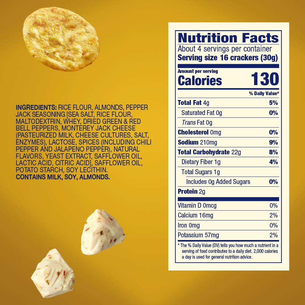 Blue Diamond Nut-Thins Pepper Jack Crackers, 4.25 Oz, Pack of 12