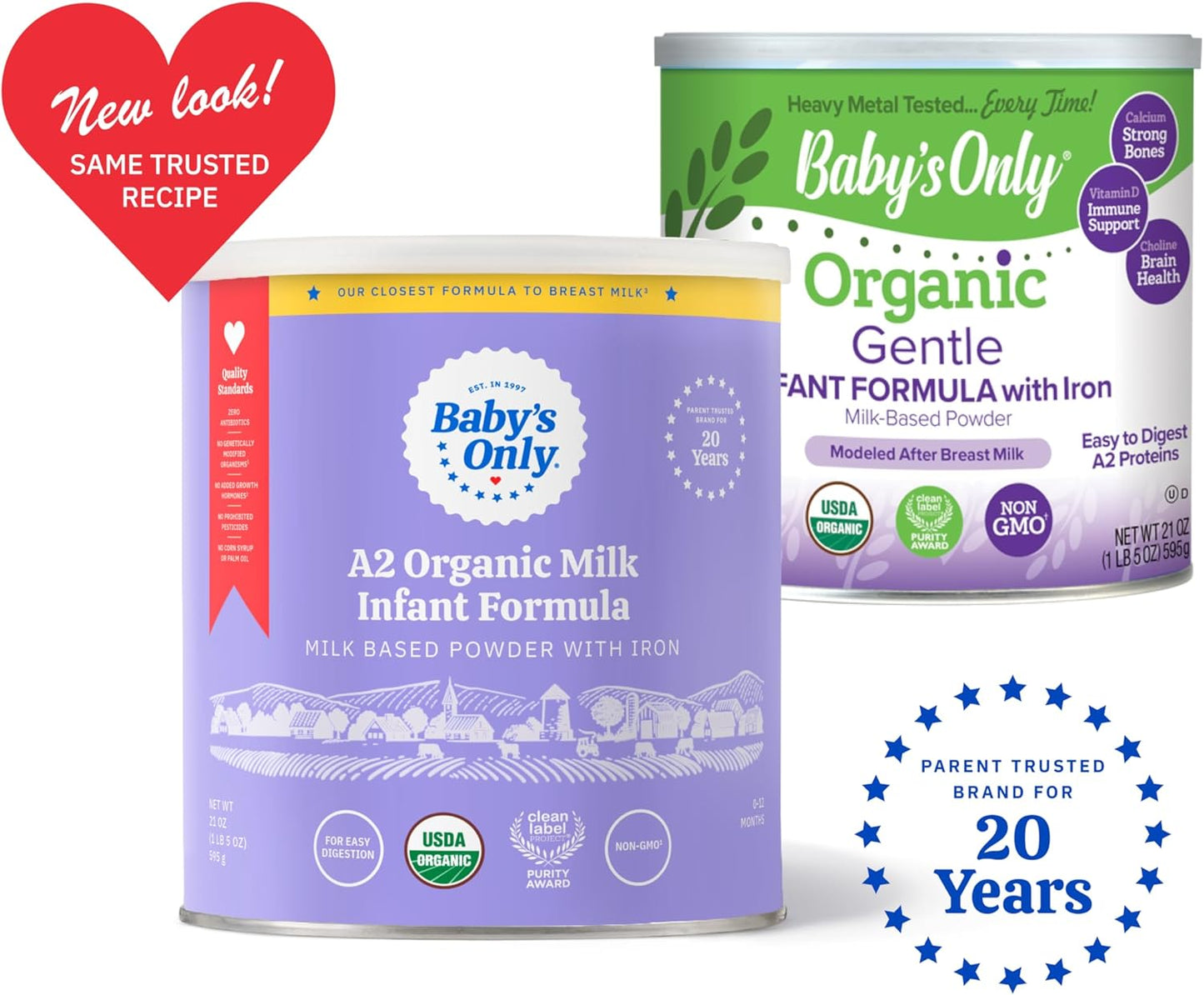 Bulk Pack of 6, Baby's Only Organic Gentle Infant Formula with Iron (21 oz)