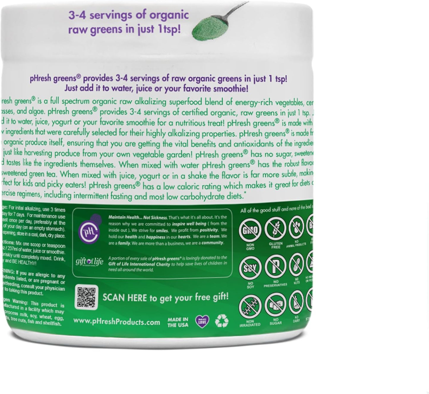 Phresh Products Greens, 5 oz, 1-Month Supply