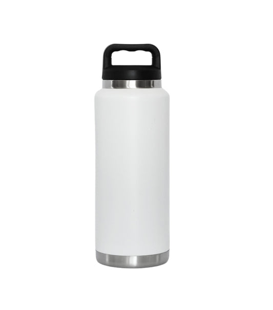36 Oz Stainless Steel Twist-Off Cap Water Bottle - White by Creative Gifts
