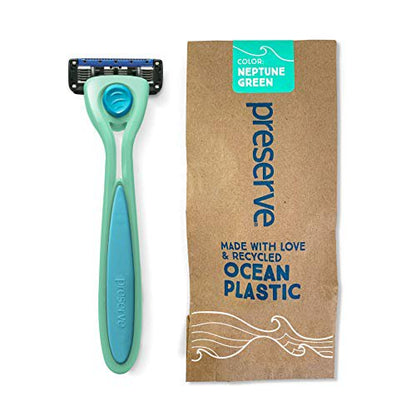 Preserve Razor Popi Shave 5 Green 5-Blade Razor for Women, 6 Count