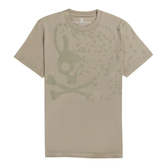 Psycho Bunny Mullen Graphic Men T‑Shirt Wet Sand