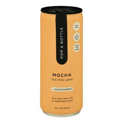 Pop & Bottle Oat Milk Latte, Mocha, 8 Fl Oz (Pack of 12)