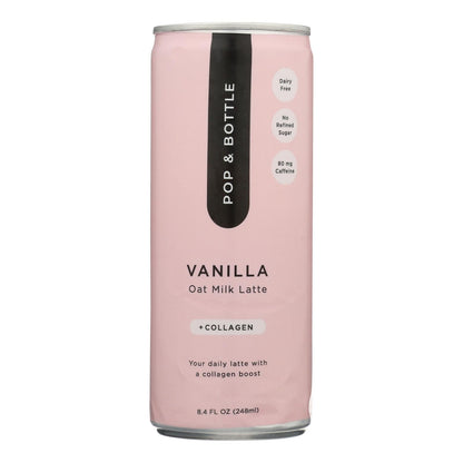 Pop & Bottle Oat Milk Latte Vanilla, Pack of 12 - 8 Oz.