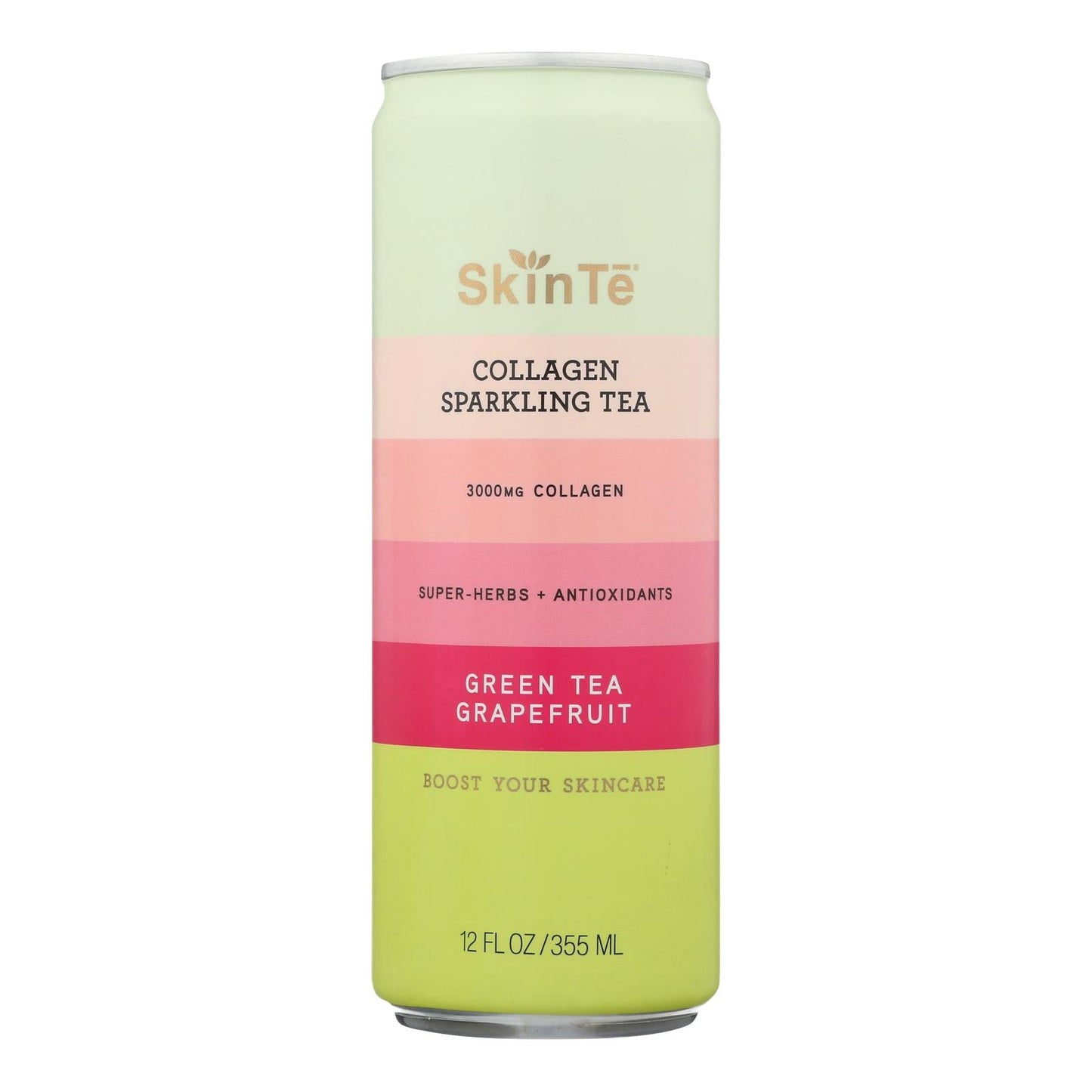 Sparkling Collagen Tea Green Tea Grapefruit by Skin Te, 12 Fz