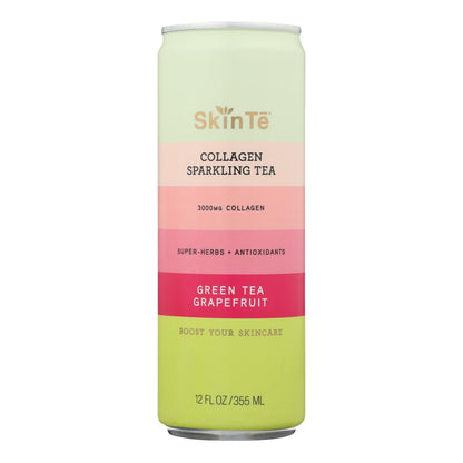 Sparkling Collagen Tea Green Tea Grapefruit by Skin Te, 12 Fz