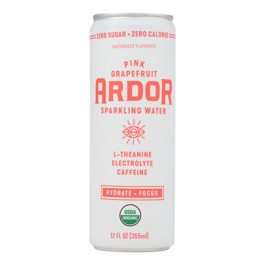 Ardor Sparkling Pink Grapefruit Water, 12 Fl Oz (Pack of 12)