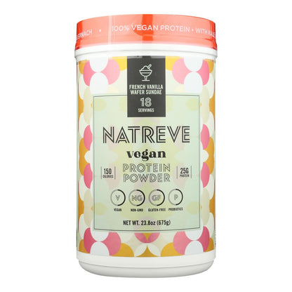 Natreve Protein Powder French Vanilla Sundae, 4 - 23.8 Oz. Tubs