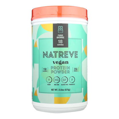 Natreve Premium Protein Powder, Fudge Brownie, 4-23.8 Oz Pouches