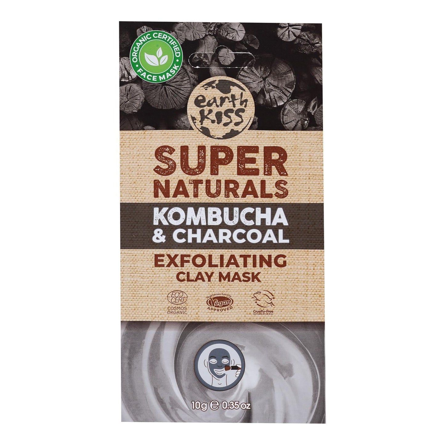 Earth Kiss Clay Mask Charcoal Exfoliant - Case of 12 - 0.35 oz