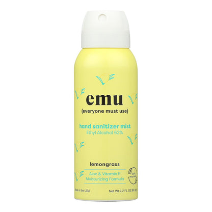 Emu Hand Sanitizer Lemongrass Mist, 6 Pack of 2.2 Oz