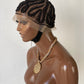 Baldie Cornrow Full Lace Wig, Natural Color, Medium Brown Full Lace