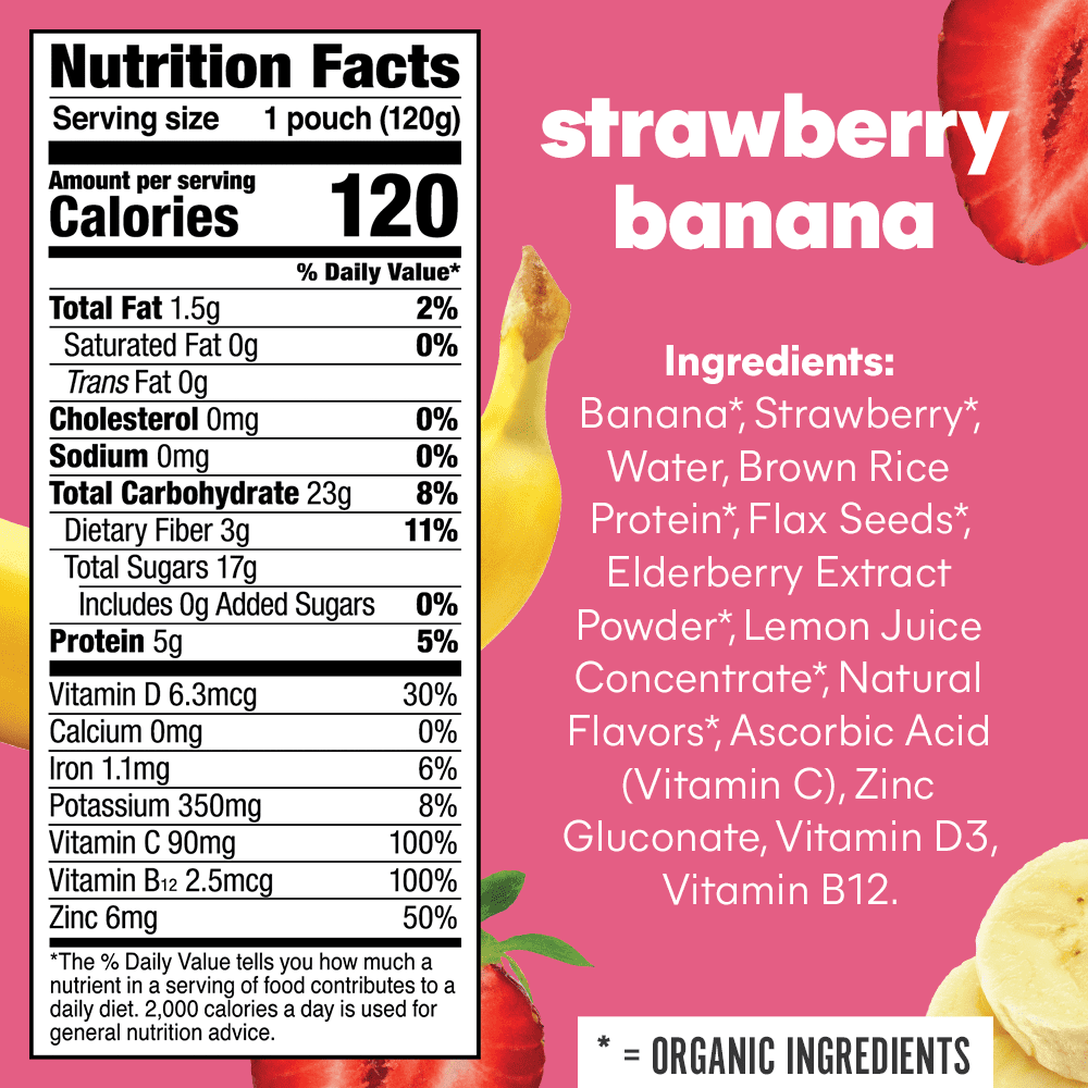 Noka Pineapple Strawberry Smoothie, 4.22 oz, Pack of 6