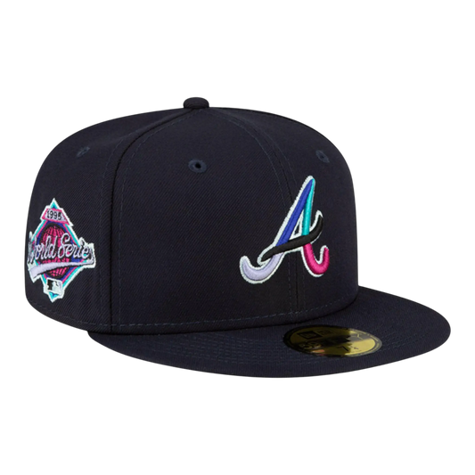 New Era 59Fifty MLB Atlanta Braves Polar Lights Men Fitted Hat Navy/Teal