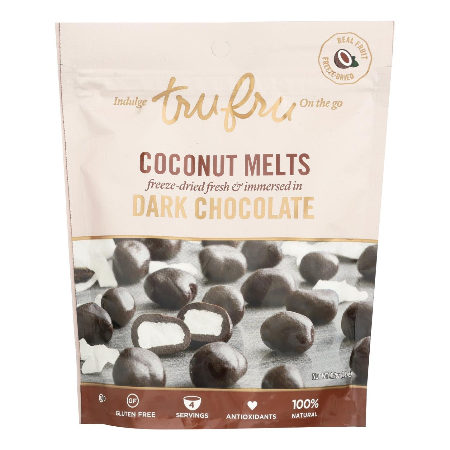 TruFru Dark Chocolate Coconut Melts (Pack of 6) - 4.2 Oz