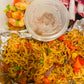 Noodles,Shrimps with Beef Suya