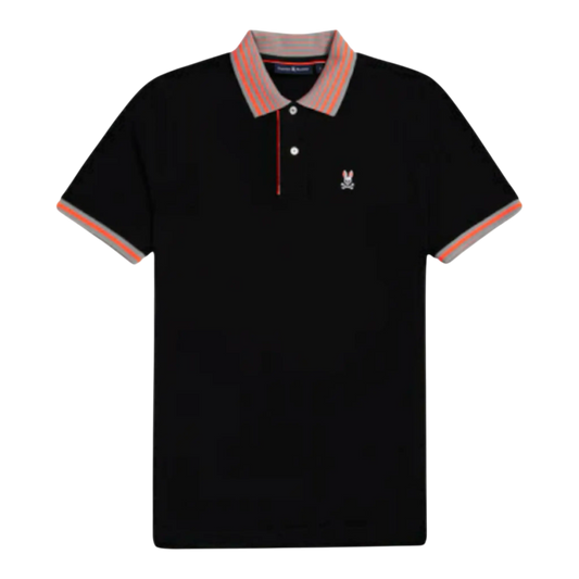 Psycho Bunny Norris Pique Men Polo Shirt Black