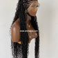 French Braid Bohemian Cornrow Wig, 100% Human Hair, Full Lace, Black Color - Dash (Tara)