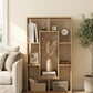 7-Tier Cube Bookshelf, Tall Narrow Bookcase for Small Spaces
